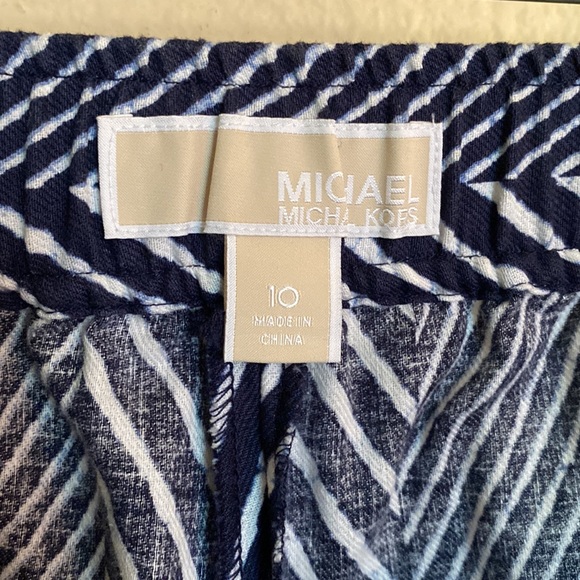 Michael Kors Navy Striped Wide-Leg Pants - Picture 2 of 5